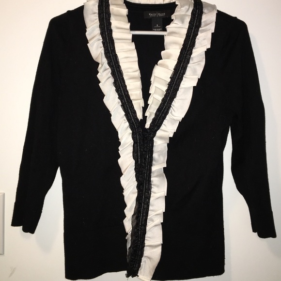 White House Black Market Tops - 🦋 WHBM  Satin and Lace sweater cardigan